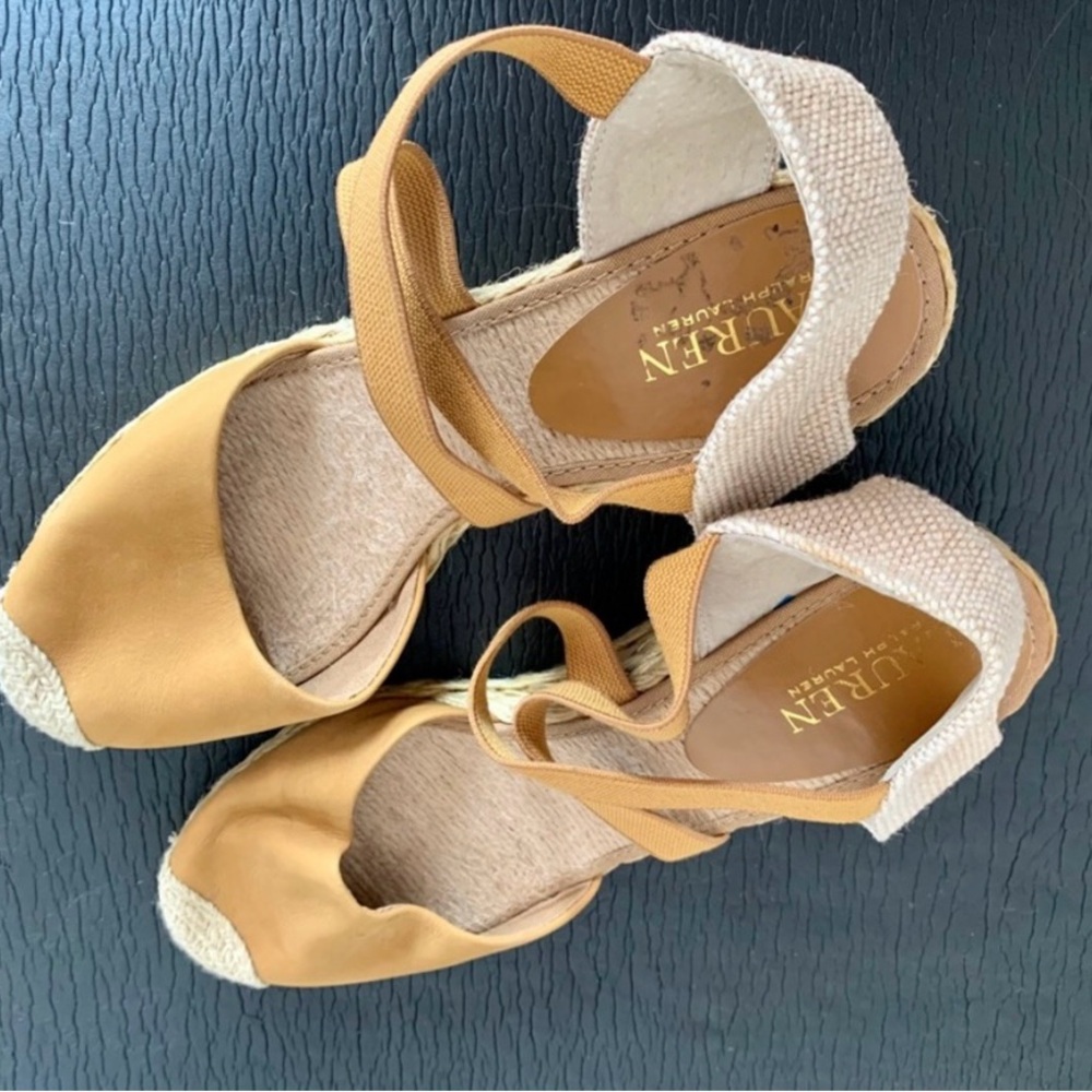 Ralph Lauren Casandra Espadrille Wedge Sandals US 9.5